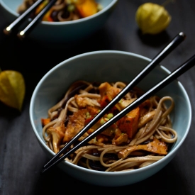 Rice Noodles with Chanterelles