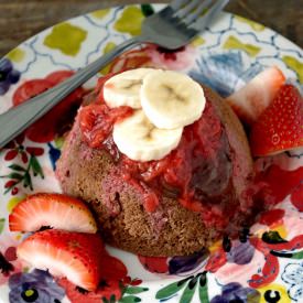 1-Minute Banana Split Mug Cake