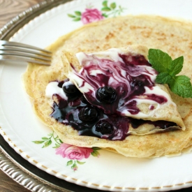 Crepes With Blueberry Sauce