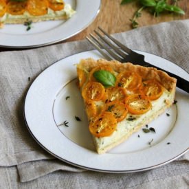 Cherry Tomato Pesto Tart