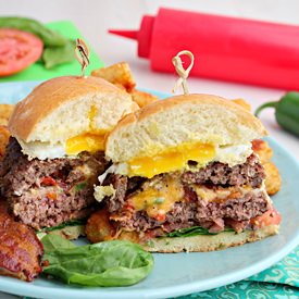 Bacon Pimento Cheese Stuff Burger