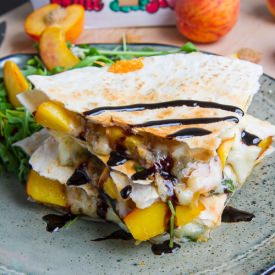 Peach and Gorgonzola Quesadillas