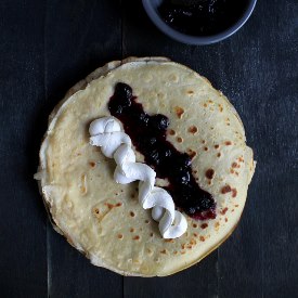 Blueberry Sauce Crepes