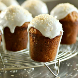 Zucchini & Coconut Iced Muffins