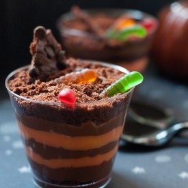 Dirt Cups featuring Brownie Brittle