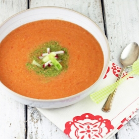 Gazpacho + Cilantro Pesto