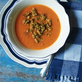 Tomato Soup with Pistachio Pesto