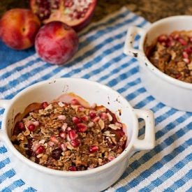 Pluot & Pomegranate Matzo Nut Crisp