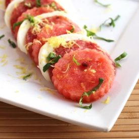 Watermelon Caprese with Lemon Zest