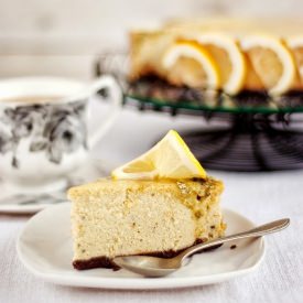 Lemon Cheesecake with Green Tea