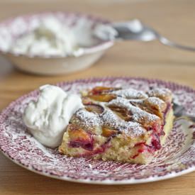 Plum Marzipan Sheet Cake