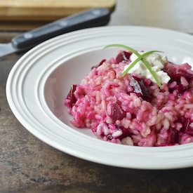 Beet Risotto with Goat Cheese