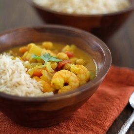 Coconut Shrimp and Chickpea Curry