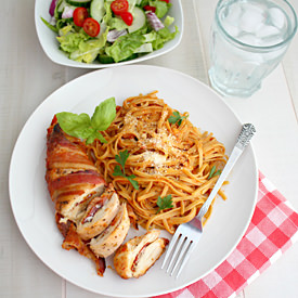 Pizza Stuffed Bacon Wrapped Chicken