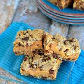 Chocolate Chip Caramel Cookie Bars