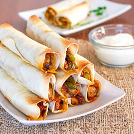 Baked Chicken Fajita Taquitos