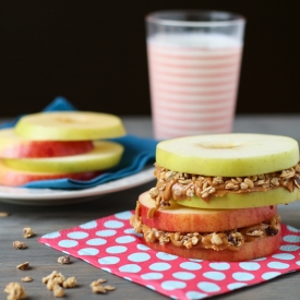 Apple Sandwiches with Granola