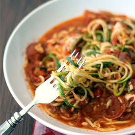 Pepperoni Pizza Zucchini Spaghetti