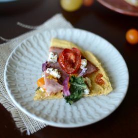 Garbanzo Bean Flat Bread Pizza