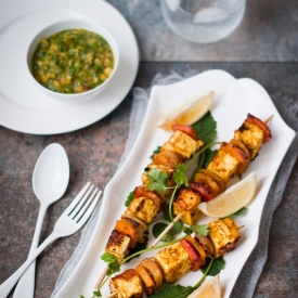 Paneer Tikka w/ Peach Chutney