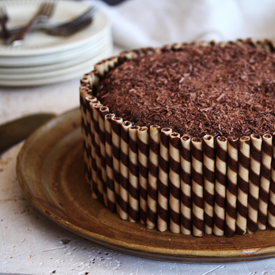 Chocolate Cake with wafers