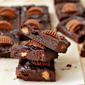 Fudgy Pumpkin PB Cup Brownies