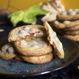 Pumpkin Butter Stuffed M&M Cookies