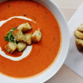 Tomato/Red Pepper Soup with Cream