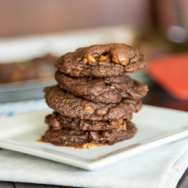 Chocolate Pudding Rolo Cookies