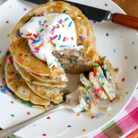 Rainbow Sprinkles Pancakes