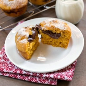 Nutella-Filled Pumpkin Spice Muffin