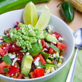 Summer Veggie Quinoa Burrito Bowl