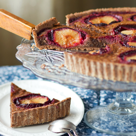 Chocolate Tart with Plums