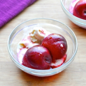 Poached Plums in Brown Sugar Syrup