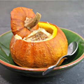 Savory Bread Pudding Pumpkin Tureen