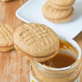 PB Caramel Cookie Sandwiches