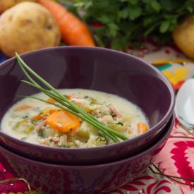 Barley Soup with Sweet Cream