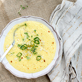 Yellow Tomato + Corn Gazpacho