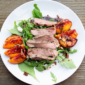 Ribeye and Grilled Peach Salad