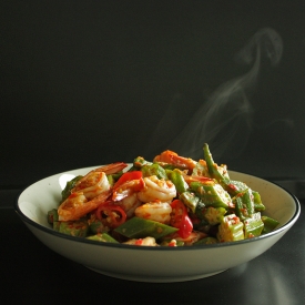 Okra and Shrimp Stir Fry