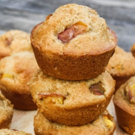 Spiced Honey Peach Muffins