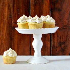 Almond Cupcakes Nectarine Frosting