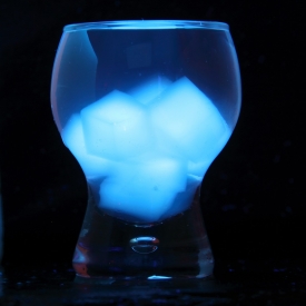 Gin Shot with Glowing Tonic Cubes