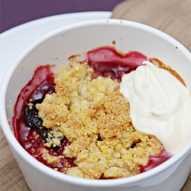 Plum Crisp with Cornmeal Streusel