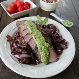 Grilled Tri Tip with Arugula Pesto