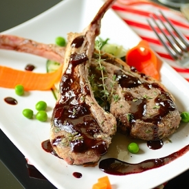 Lamb Chops w/ Blueberry Reduction