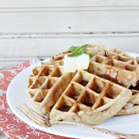 Apple Fritter Waffles with Caramel