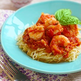 Spaghetti Squash w/ Shrimp Marinara