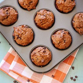 Mini Pumpkin Chocolate Chip Muffins