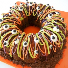 Tri-Color Halloween Bundt Cake